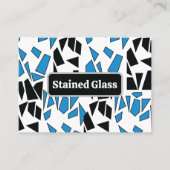 Carte De Visite Black Blue Stained Glass Pattern (Devant)