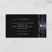 Carte De Visite Black Bluish Squigles Sparkling Diamonds Ajouter u (Dos)