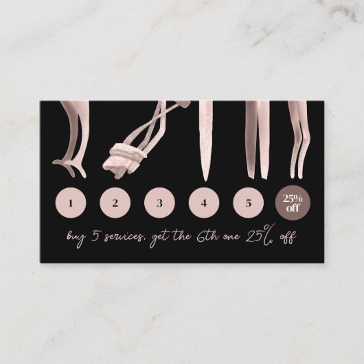 Carte De Visite Black Blush rose Eyelash Curl outil de maquillage (Devant)