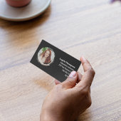 Carte De Visite Black Business Photo QR Code Social Media