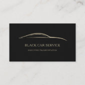 Carte De Visite Black Car Service QR Code Black & Gold (Devant)