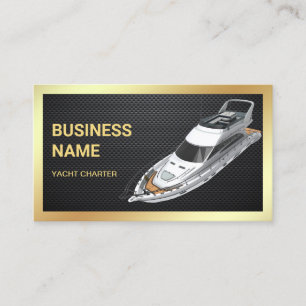 Carte De Visite Black Carbon Fiber Gold Luxury Yacht Charter