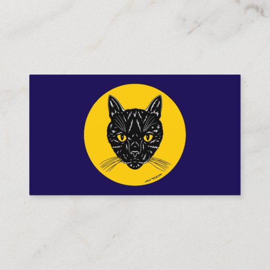 Carte De Visite Black Cat Face (Dos)