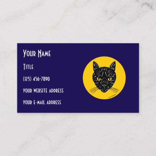 Carte De Visite Black Cat Face (Devant)