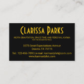 Carte De Visite Black Cat Magique drôle élégant (Dos)