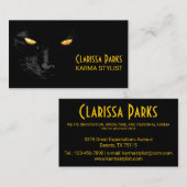 Carte De Visite Black Cat Magique drôle élégant (Devant / Derrière)