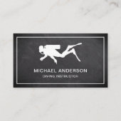 Carte De Visite Black Chalkboard instructeur de plongée sous-marin (Devant)