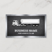 Carte De Visite Black Chalkboard Logistique Transport Truck Traile (Devant)