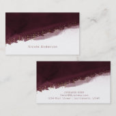 Carte De Visite Black Cherry Aquarelle Or Moderne Chic Élégant (Devant / Derrière)