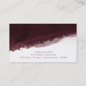 Carte De Visite Black Cherry Aquarelle Or Moderne Chic Élégant (Dos)