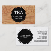 Carte De Visite Black Circle Star v2 - Wood 02 (Devant / Derrière)