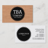 Carte De Visite Black Circle Star v2 - Wood 06 (Devant / Derrière)