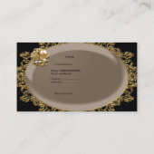 Carte De Visite Black Coffee Brown Gold Elegant profil Boutique (Dos)