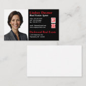 Carte De Visite Black Color Block Photo Immobilier (Devant / Derrière)