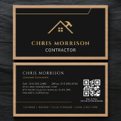 Carte De Visite Black Construction Professional Wood QR Code