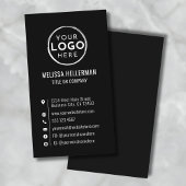 Carte De Visite Black Custom Logo Minimal Modern Vertical