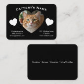 Carte De Visite Black Customizable Cattery Business Card  (Devant / Derrière)