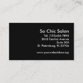 Carte De Visite Black Damask Chic (Dos)