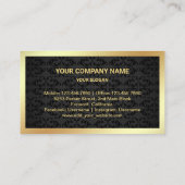 Carte De Visite Black Damask Gold Foil Immobilier Realer Photo (Dos)