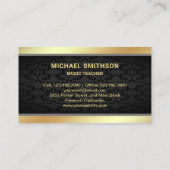Carte De Visite Black Damask Gold Guitare Musique enseignant Guita (Dos)