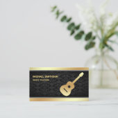 Carte De Visite Black Damask Gold Guitare Musique enseignant Guita (Debout devant)