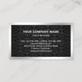 Carte De Visite Black Damask Steel Silver Photo Real Agent (Dos)