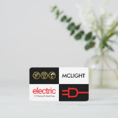 Carte De Visite Black Darkness White Light Squares (Debout devant)