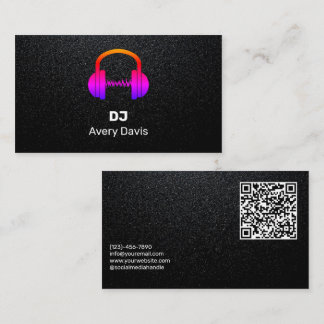 Carte De Visite Black Deejay DJ Musique Beat Professionnel