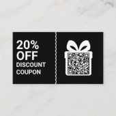 Carte De Visite Black Discount Coupon QR Code Marketing (Devant)