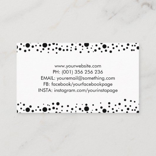 Carte De Visite Black Dot Art Splatter Camera Shutter (Dos)
