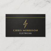 Carte De Visite Black Electrician Metallic QR Code (Devant)