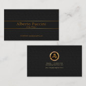 Carte De Visite Black Elegance Cubes Gold Line Banner Chauffeur (Devant / Derrière)