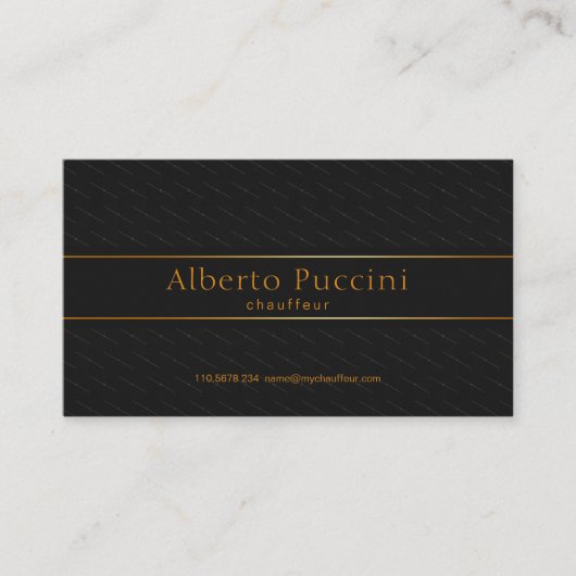 Carte De Visite Black Elegance Cubes Gold Line Banner Chauffeur (Devant)