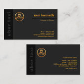 Carte De Visite Black Elegance Special Exclusive Modern TAXI (Devant / Derrière)