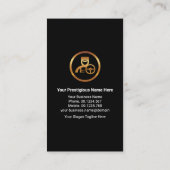 Carte De Visite Black Elegance Striance Gold Lines Chauffeur (Dos)