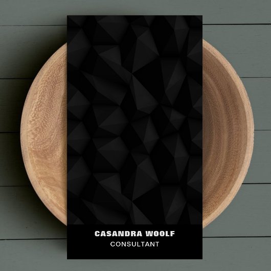 Carte De Visite Black Elegant Chic Geométrique Professionnel