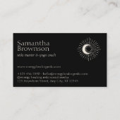 Carte De Visite Black Energy Healing Sun Moon Spirituel (Dos)