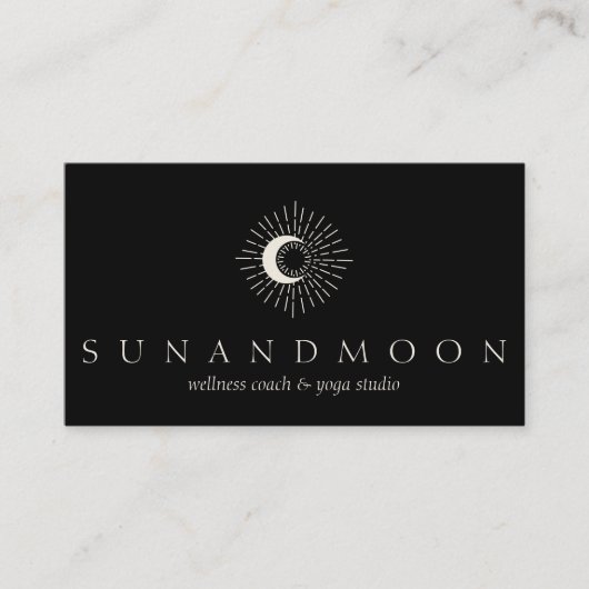 Carte De Visite Black Energy Healing Sun Moon Spirituel (Devant)