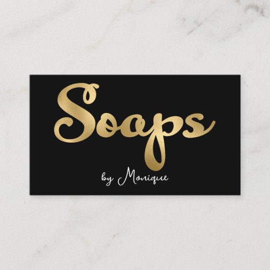 Carte de visite Black et Faux Gold Soaps (Devant)