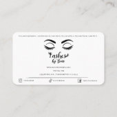 Carte De Visite Black Eyelashes Lashes Beauté Lash (Dos)