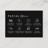 Carte De Visite Black Facial Aftercare Conseils Instruction Merci (Dos)