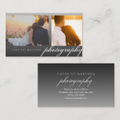 Carte De Visite Black Fade 2-Photo Modern Elegance Photographie (Devant / Derrière)