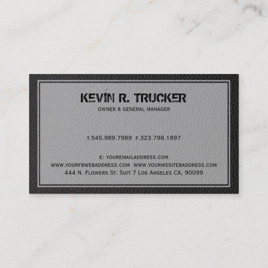 Carte De Visite Black faux leather (Dos)