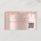Carte De Visite Black Femme Coiffeur Rose Gold Parties scintillant (Dos)