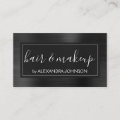 Carte De Visite Black Foil Moderne Élégant Métal Brossé (Devant)