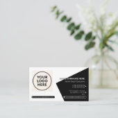 Carte De Visite Black Forme QR Code Professionnel Entreprise Moder (Debout devant)