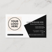 Carte De Visite Black Forme QR Code Professionnel Entreprise Moder (Devant)