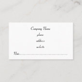 Carte de visite Black Giraffe (Dos)