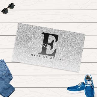 Carte De Visite Black Glitter Makeup Artist Hair Salon Loyalty