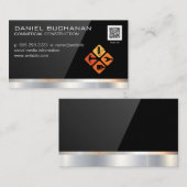 Carte De Visite Black Gloss | Builder Tools | General Contractor (Devant / Derrière)